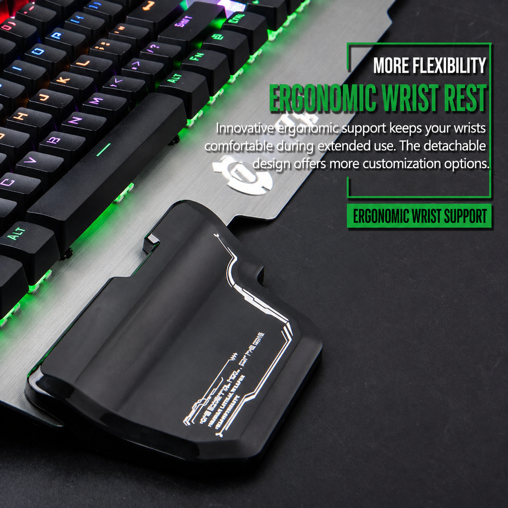 Super cool metal keyboard wire mixed light mechanical game keyboard