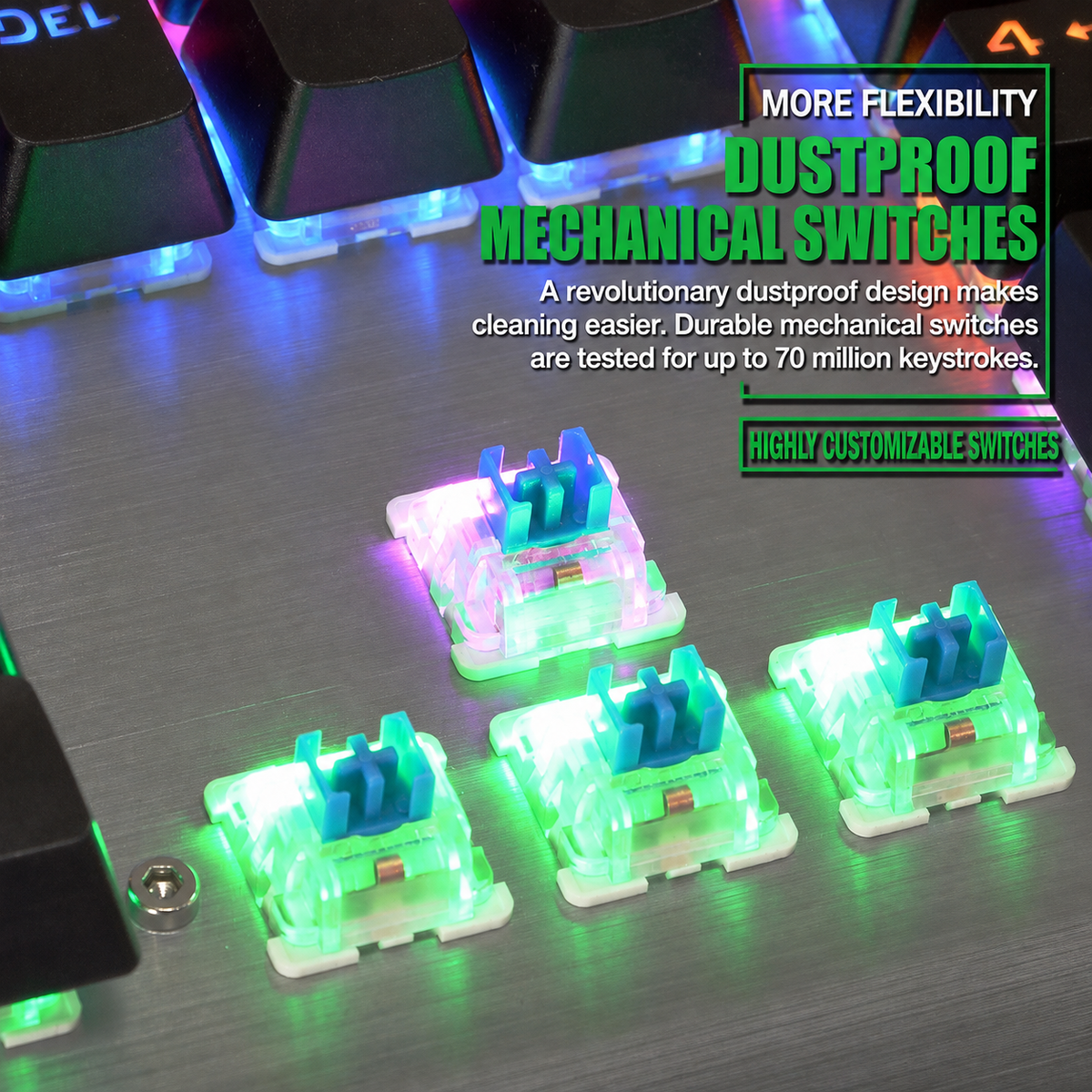 Super cool metal keyboard wire mixed light mechanical game keyboard